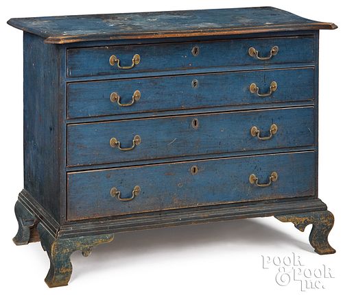 New England Chippendale painted chest of drawers