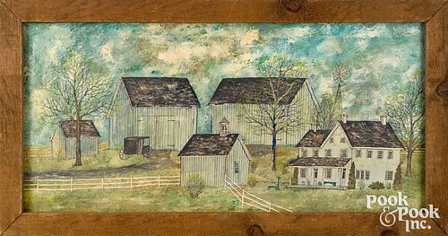 Dolores Hackenberger oil of Amish Farmstead