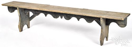 Painted pine bench, ca. 1900