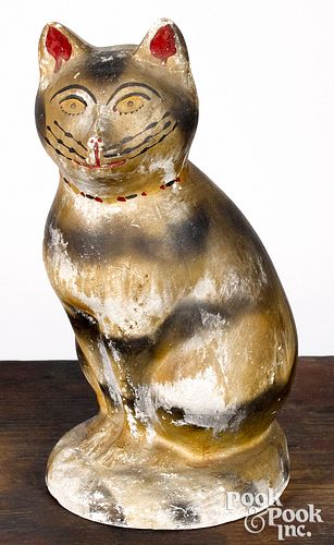 Pennsylvania chalkware cat, 19th c.