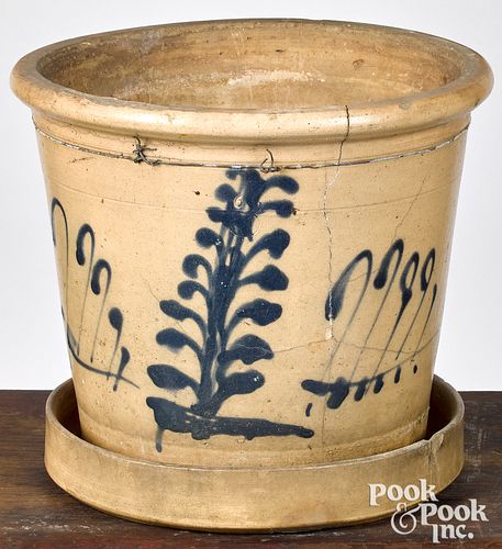 Three-gallon stoneware flowerpot, 19th c.