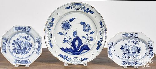 Delft blue and white charger, 18th c.