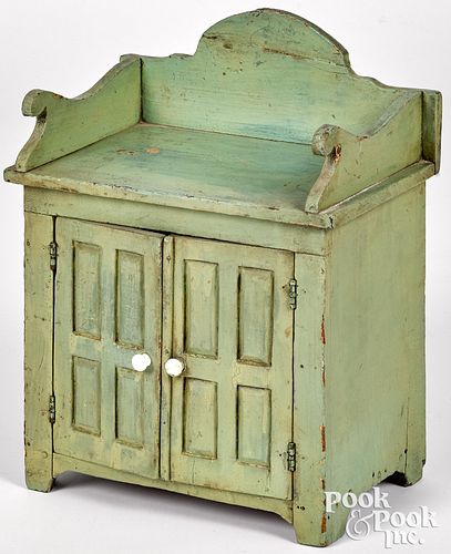 Miniature painted jelly cupboard, 19th c., 17 1/4"