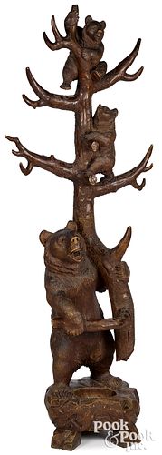 Black Forest carved bear tree umbrella stand