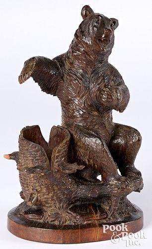Black Forest carved bear tantalus, ca. 1900