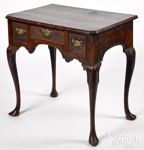 George II mahogany and burl veneer dressing table