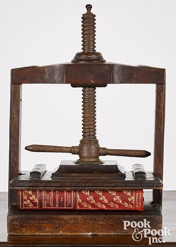 English oak book press, ca. 1800