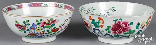 Two Chinese export famille rose porcelain bowls