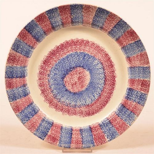Purple and Blue Rainbow Spatter Plate.
