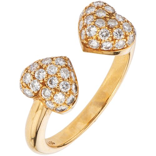 RING WITH DIAMONDS IN 18K YELLOW GOLD Brilliant cut diamonds ~0.70 ct. Weight: 4.9 g. Size: 6 ¾