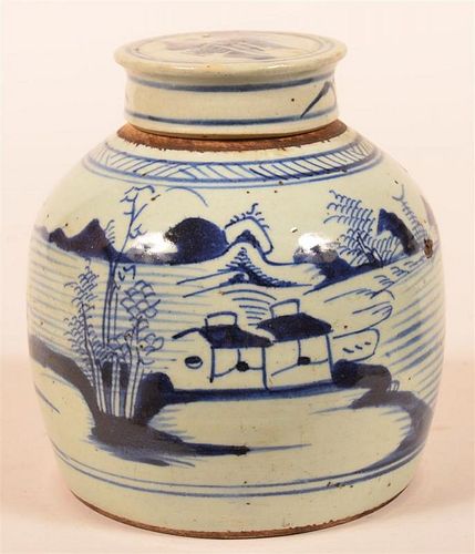 Canton Oriental Porcelain Ginger Jar.