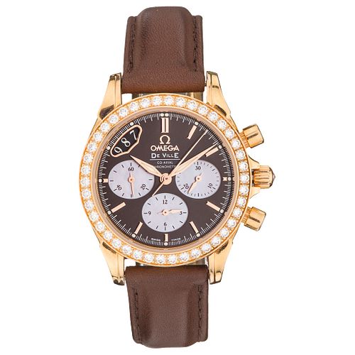 OMEGA DE VILLE CO-AXIAL LADY CHRONOGRAPH WATCH WITH DIAMONDS IN 18K PINK GOLD Movement: automatic