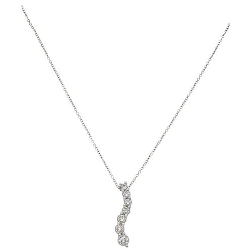 CHOKER AND PENDANT WITH DIAMONDS IN 14K WHITE GOLD Brilliant cut diamond ~0.23 ct, Brilliant cut diamonds ~0.75ct