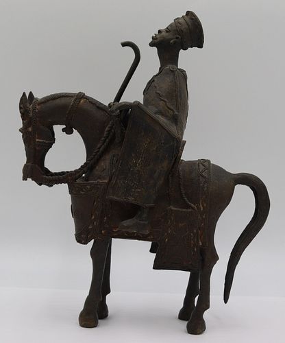 Tribal Bronze Horse and Rider.