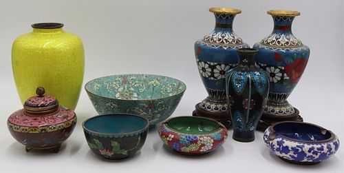 Grouping of Cloisonne and Enamel Vases.