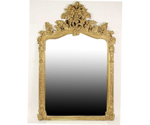 EARLY 20th CENTURY BAROQUE CARVED & GILDED MIRROR