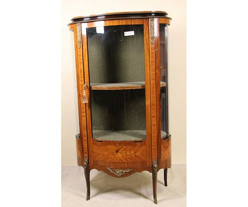 19th CENTURY FRENCH KINGWOOD DISPLAY CABINET