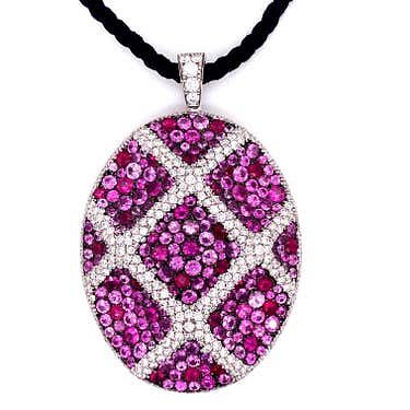 SALAVETTI 18k Diamond & Pink Sapphire Pendant