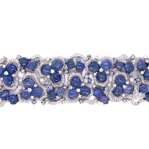 18k Sapphire Diamond BraceletÂ 