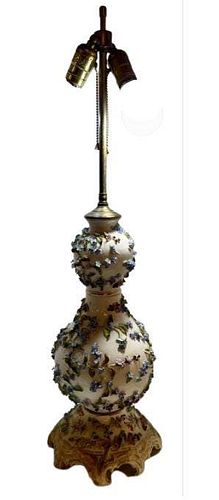 Porcelain Hand Painted Table Lamp Possibly Meissen.
