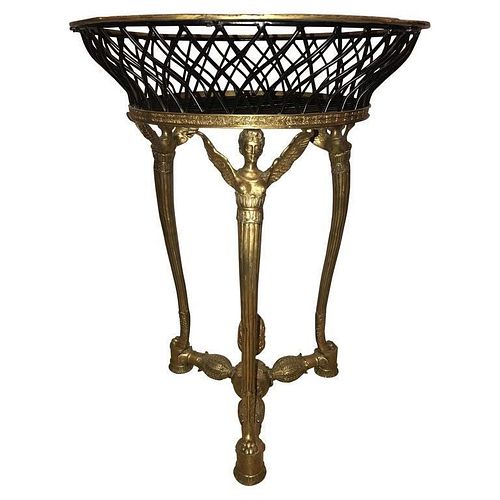 19th-20th Early Empire Bronze Basket Jardinaire