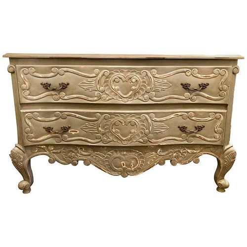 Provincial Louis XV Style Two-Drawer Commode