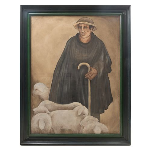 HELEN BICKHAM. Pastor, pueblo Felipe Neri. Enmarcada. 132 x 99 cm  Detalles de conservación.