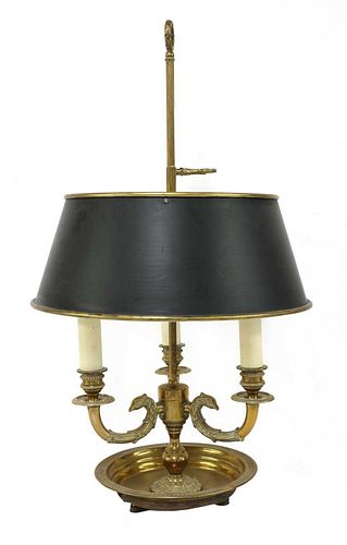 A French brass bouillotte lamp,