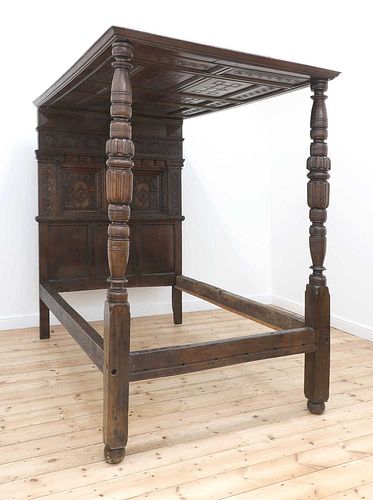 A Charles I oak tester bed,