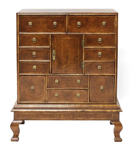 A walnut chest on stand,