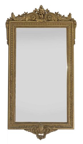 A large carved giltwood pier mirror,