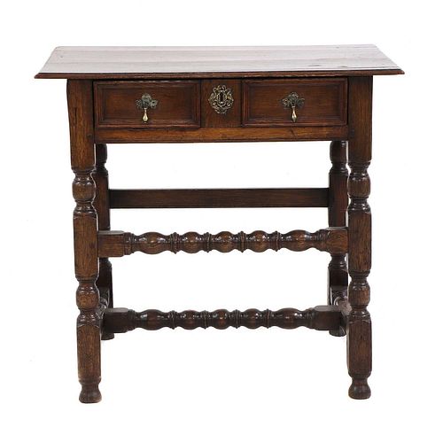 A James II oak side table,