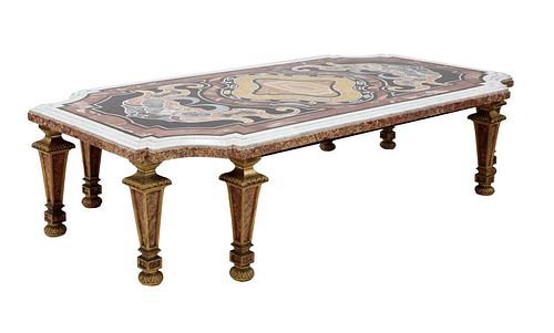 An Italian specimen marble low table,