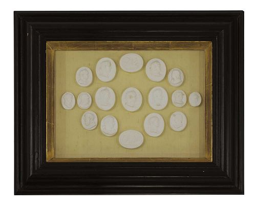 A collection of fifty-five grand tour plaster intaglios,