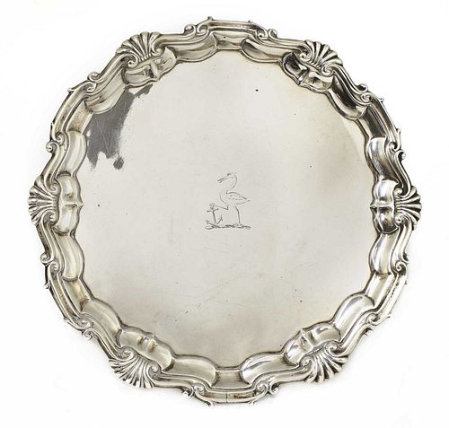 A George II silver salver,