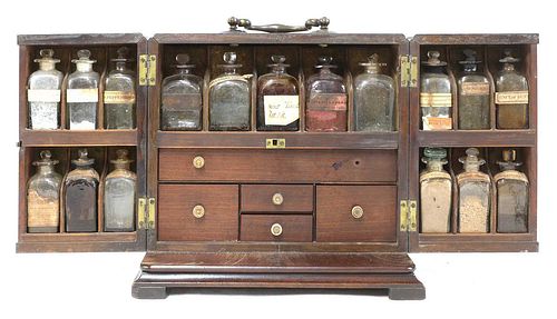 A Georgian mahogany apothecary's cabinet,
