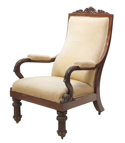 A large Victorian mahogany armchair,