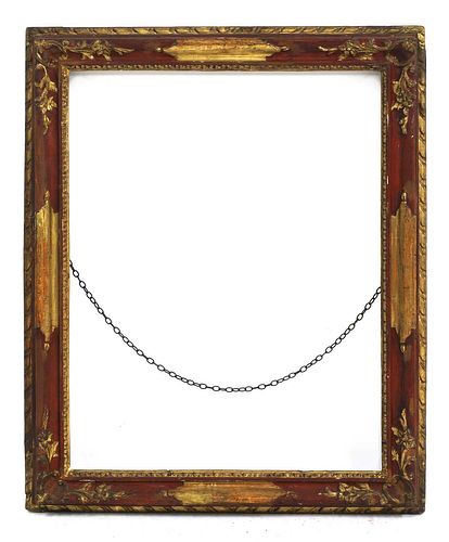 A painted and parcel-gilt picture frame,