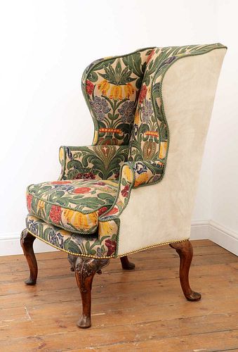 A Queen Anne wingback armchair,