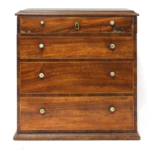 A George III strung mahogany apothecary's chest,