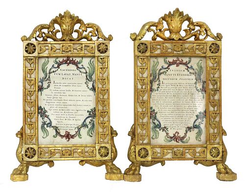 A pair of gilt and painted frames,