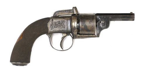 A cased percussion transitional six-shot revolver,