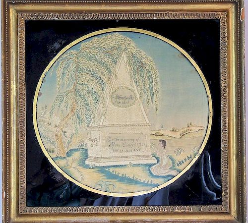 1804 Silk Embroidered Mourning Piece