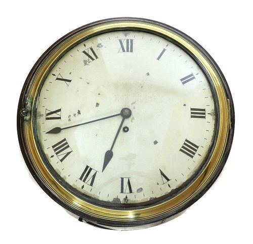 A George lll circular mahogany cased wall clock,