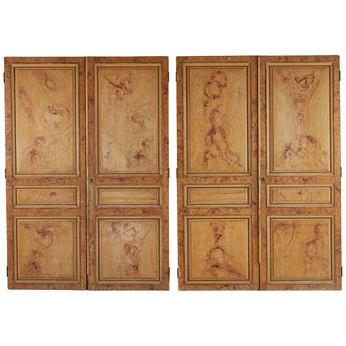 Late 19th Century Set of Four Faux Painted Wood Panels from France