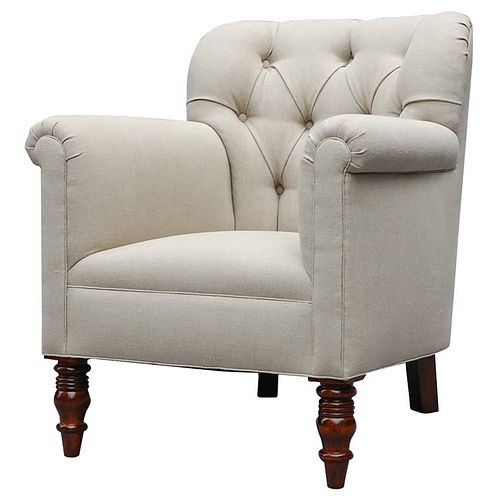 "Geffrey" by Lee Stanton Chair Upholstered in Belgian Linen or Custom Fabric