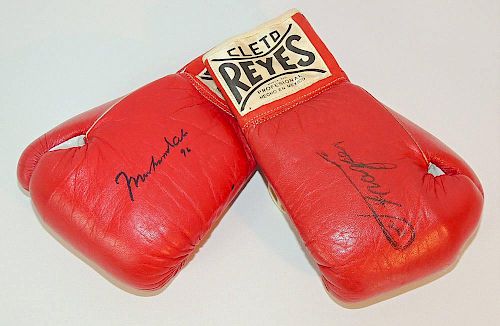 Muhammad Ali and Joe Frazier Signed Boxing Gloves