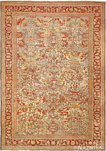 ANTIQUE LARGE PERSIAN GREY ALLOVER SULTANABAD CARPET. 19 ft x 13 ft 6 in (5.79 m x 4.11 m).
