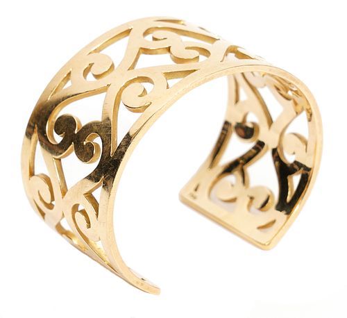 Hermes Paris 18K Gold Cuff Bracelet