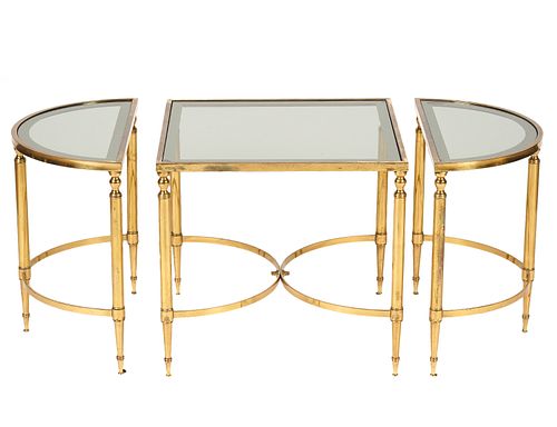 Maison Bagues Style Tripartite Brass Coffee Table